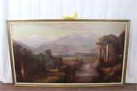 Original Signed 5' Landscape OOC Painting, PD Hall