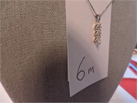 Ladies 14k white gold box chain with pendant