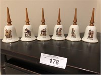 6 pcs M.J. Hummell Vintage porcelain bells
