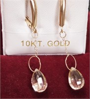 $500 10K  Lemon Quartz Earrings