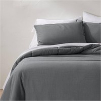 Full/Queen Linen Blend Comforter & Sham Set