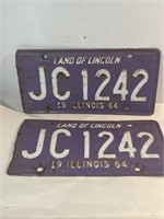 Vintage Matching Pair 1964 Illinois Land of