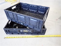 (2) Collapsible Plastic Crates