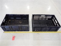 (2) Collapsible Plastic Crates
