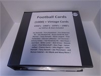 LOT OF 1000+ FOOTBALL CARDS W/ VINTAGE 1950'S-