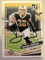 Saints Tyrann Mathieu Signed Card with COA