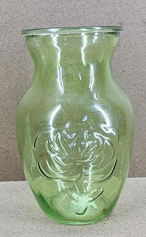 French Rose Lime Green Vase