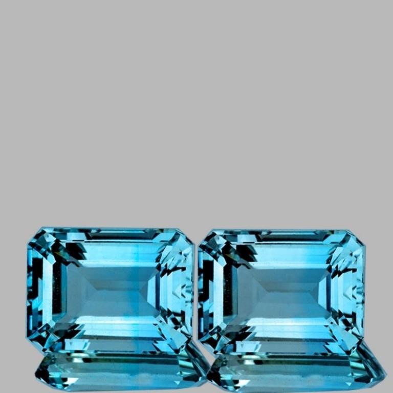 Natural Sky Blue Topaz Pair 42.91 Cts  {Flawless-V