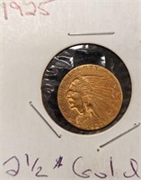 279 - 1925 GOLD 2-1/2 DOLLAR COIN (B14)