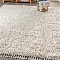 JONATHAN Y Mercer Shag Rug  4X6  Cream