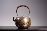 Japanese Handmade Silver Teapot w Hallmark