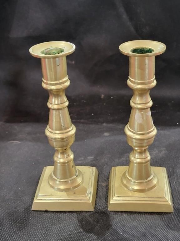 VTG 7" Brass Candle Stick Holders