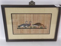 Framed Painted Art on Papyrus Paper - 10" x 13"
