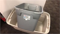 (2) storage totes with no lids including (1)