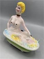 very Rare Naked lady in bathtub with rinestone