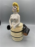 Rare vintage 50s nude lade ceramic decanter with