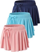 SMALL 3 Pack Womens Flowy Running Shorts