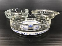 Vintage glass advertising ashtrays