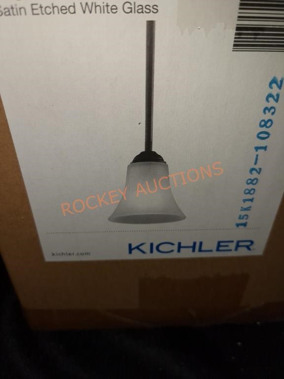 Kichler 1 Light 100W Satin Etched White Glass