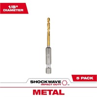 SHOCKWAVE 1/8 in. Titanium Twist Drill Bit 5-Pack