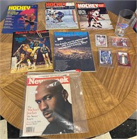 Vintage Sports Magazines, Bills Cup, & Cards