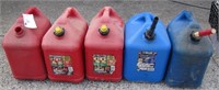 (3) Gas Cans & (2) Kerosene Cans