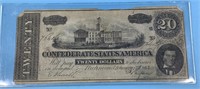 $20 Confederate signed note excellent condition