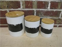 Set of Canisters with Chalkboard Fronts