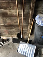 Group of snow shovels and other