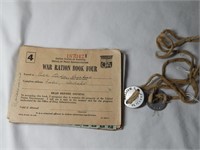 WWI Military Dog Tags & WWII Ration Books