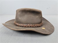 Leather Western Hat No Size Given