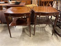 Matching leather top tables