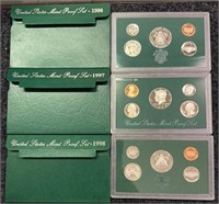 (3) US Proof Coin Sets - 1996 - 1997 -1998