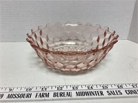 7.5 in pink glass bowl