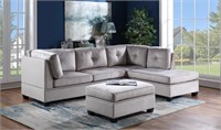 HH74497 Sienna - Silver Velvet Sectional Set