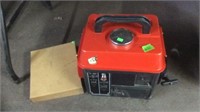 SMALL RED GENERATOR & BOX OF MISC PARTS