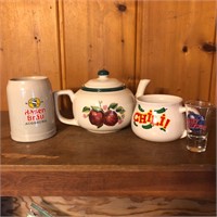 Mixed Lot - Teapot, Mug, Stein & Shot Glass