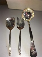 Silver Plated Fork Spoon and Ladle
