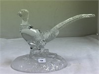 Vintage Crystal Glass Pheasant Figurine