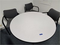 Very nice round conference table and 3 quality
