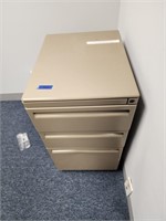 Small 3 drawer metal file cabinet.