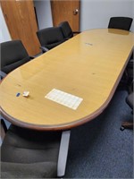 Conference table with 8 chairs. Real wood. Very