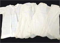 Three baby christening dresses vintage/antique (B)