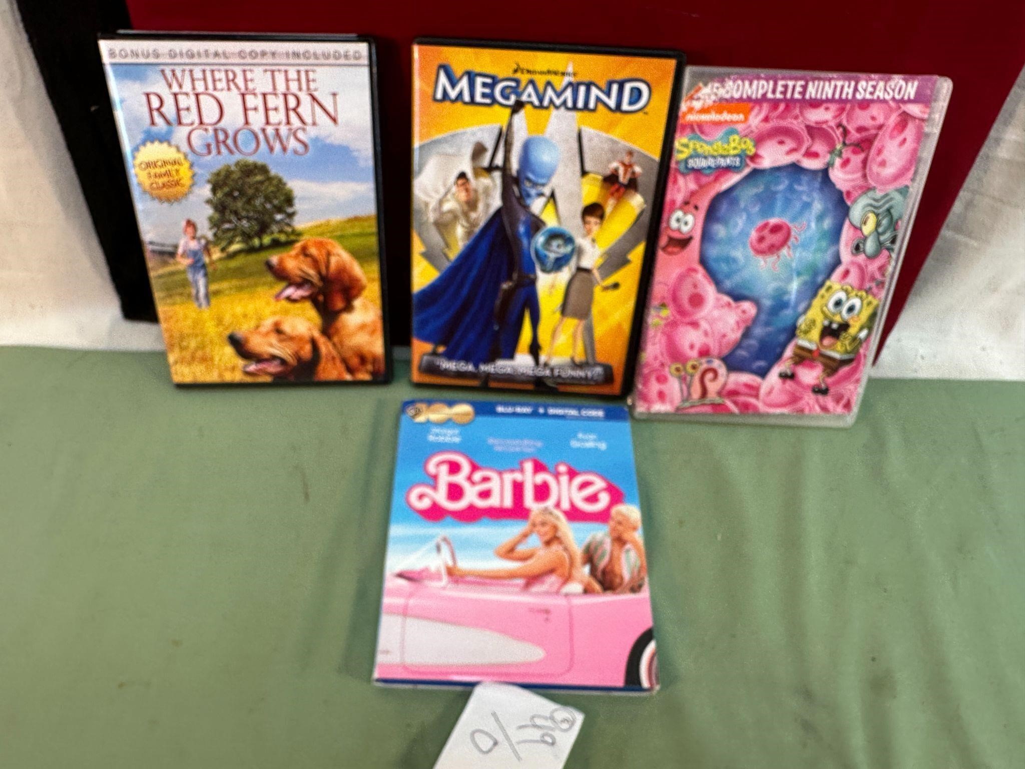 6 DVD'S & 4 SPONGE BOB SERIES &  1 BLUE RAY