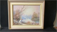 Framed Original Oil On Board Signed By Artist 21"