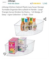 mDesign Kitchen Cabinet Plastic Lazy Susan