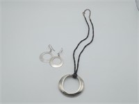 Sterling Contemporary Necklace Earring Set