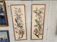 TWO SIGNED ECONOLITE ART CREATIONS BIRD PAINTINGS