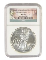 Certified 2014 Burnished American Silver Eagle