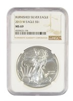 Certified 2013 Burnished American Silver Eagle